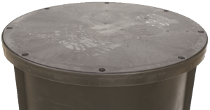 image of a solid black sump pump basin lid on top of a sump pump basin