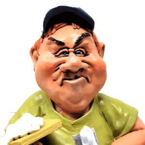 a caricature model of a basement contractor