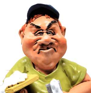 a caricature model of a basement contractor